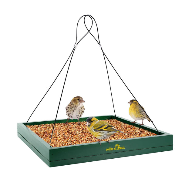 MIXXIDEA Hanging Bird Feeder Tray - Green