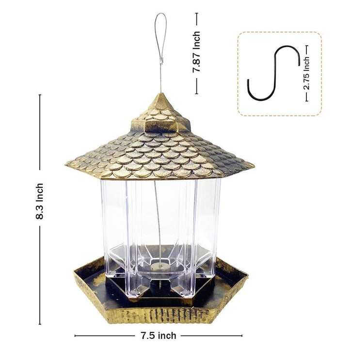 Golden Hanging Bird Feeder