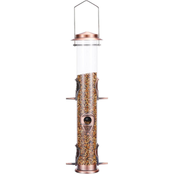 MIXXIDEA Metal Tube Bird Feeders with 6 Ports - Antique Copper