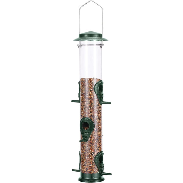 MIXXIDEA Metal Tube Bird Feeders with 6 Ports - Green