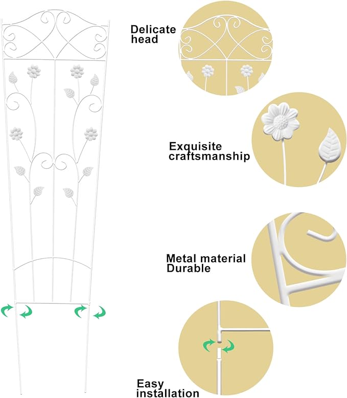 White Trapezoidal Garden Trellis Online