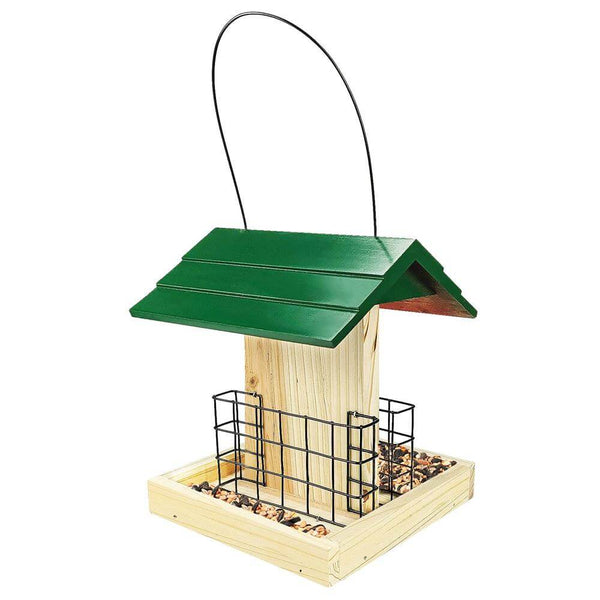 MIXXIDEA Cedar Bird Feeder with 2 Suet Cages - 7.6"L x 6.85"W